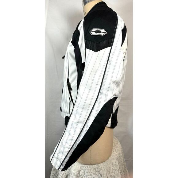 Castle Racewear Streetwear Motorcycle Slate Jacket MED Black White Pads Liner - Picture 7 of 13